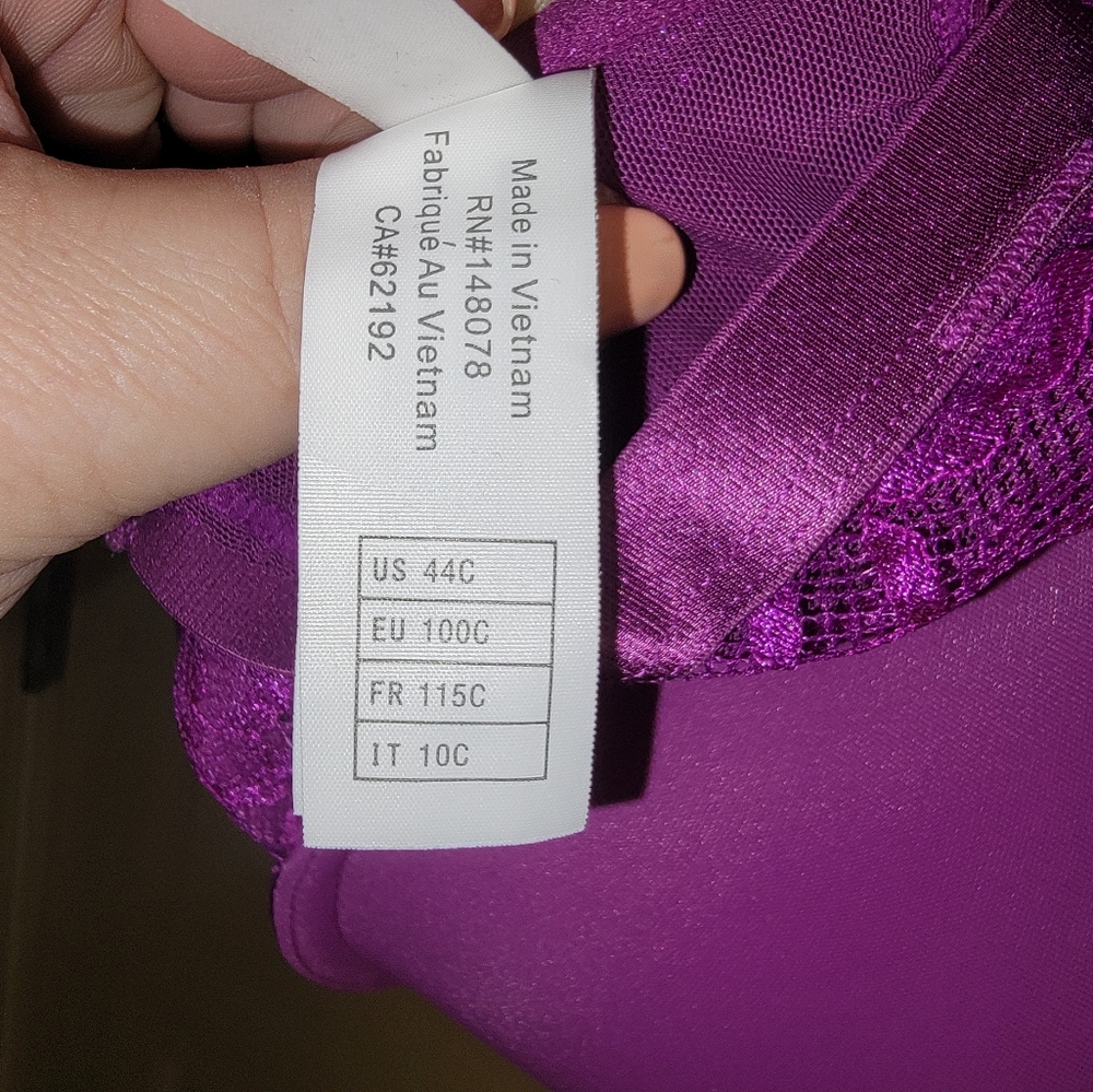 Womens Plus Sz 44C Curve Muse Bra Nwot Purple Front Closure Push Up - Picture 6 of 8